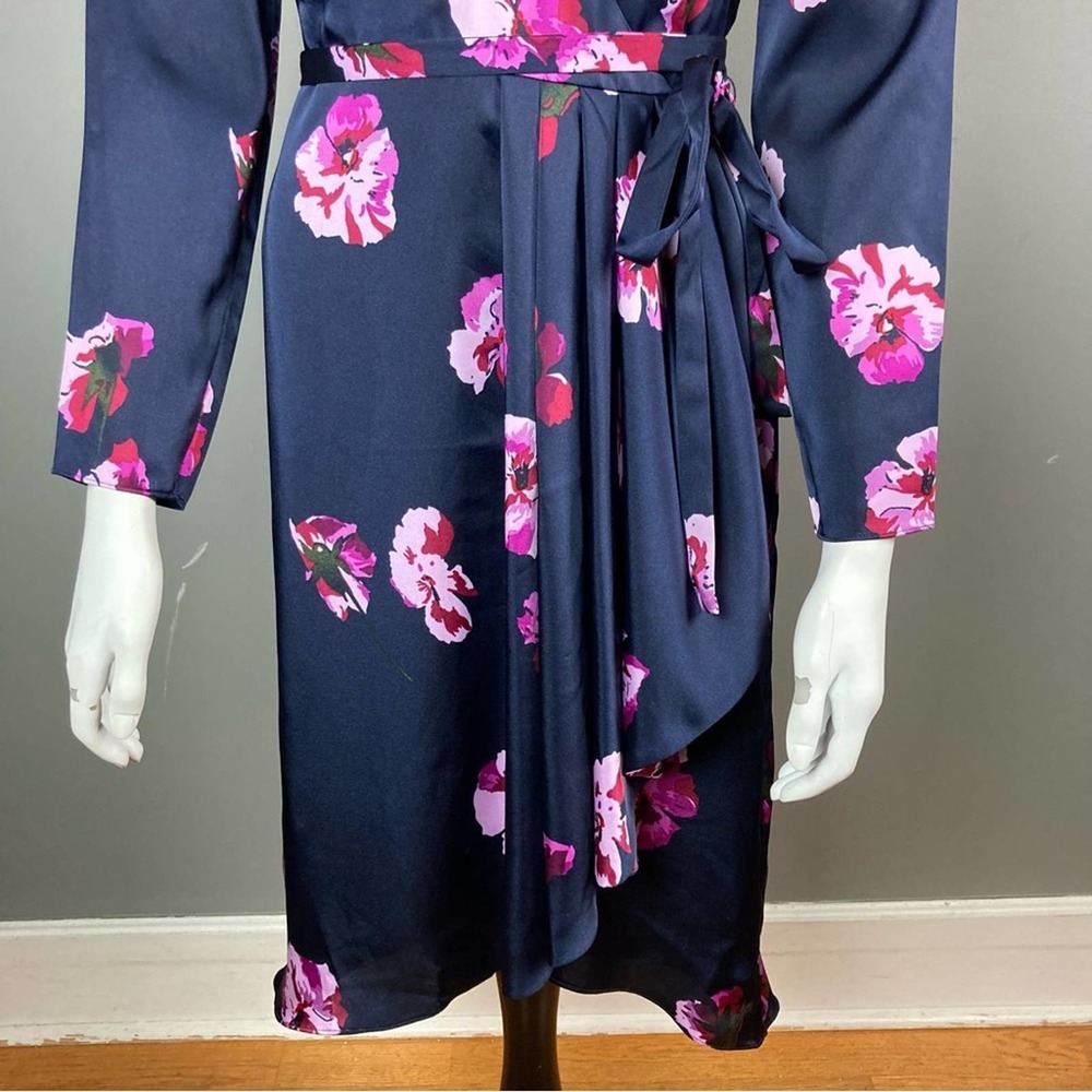 Joie wrap dress floral kimono style navy blue and pink XS / extra small - Picture 4 of 13